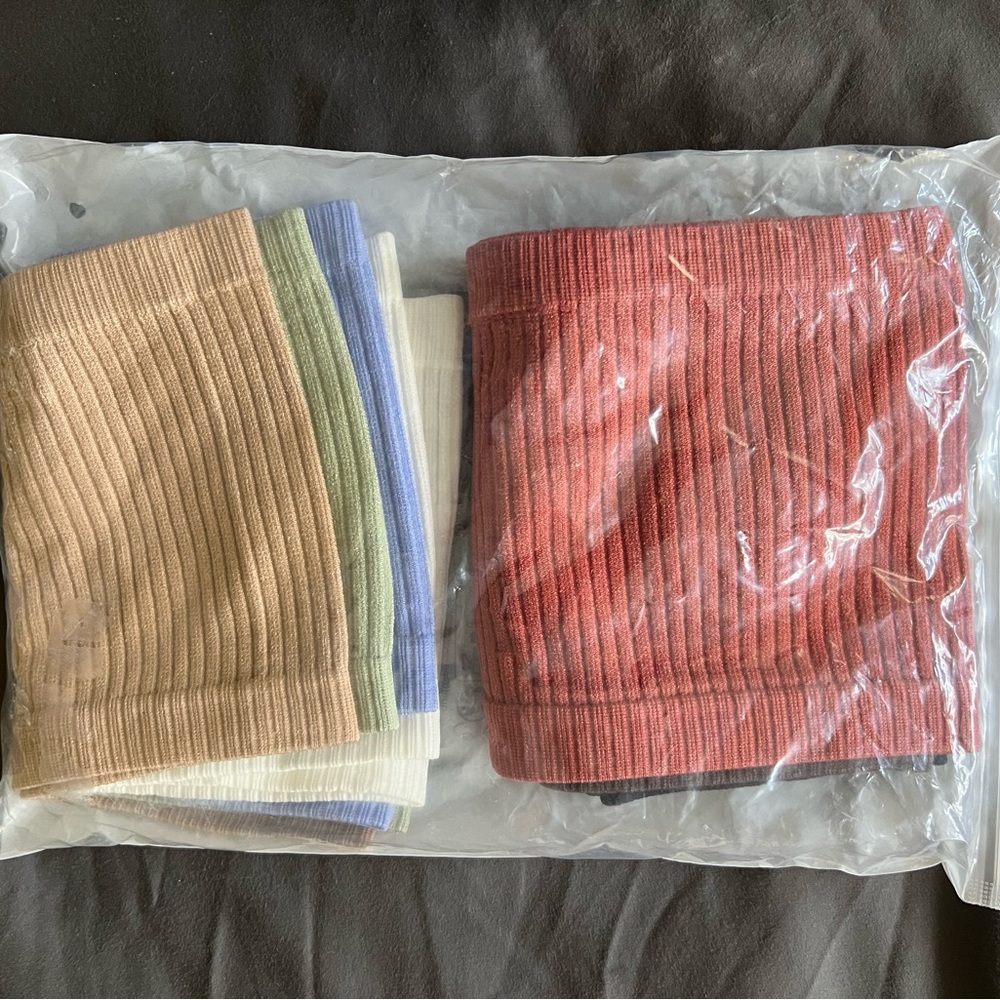 Set of Ribbed Knit Tube Tops in Multiple Colors